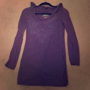A long sleeve v neck top